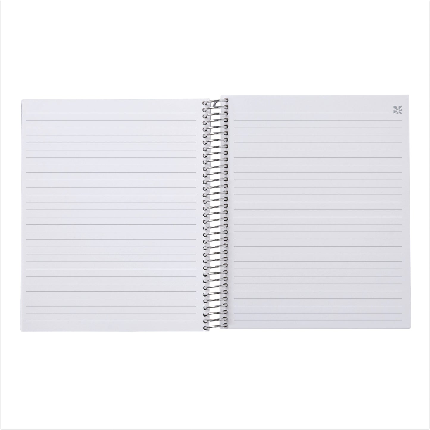 7x9 Vertical Stripe Coiled Notebook - lined, platinum coil