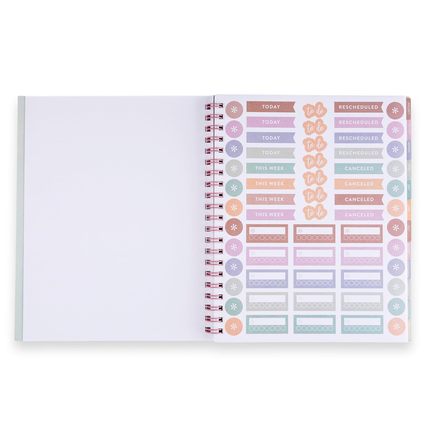 Large Monthly Planner - Pastel Colorblends cover, Inspired by Erin Condren