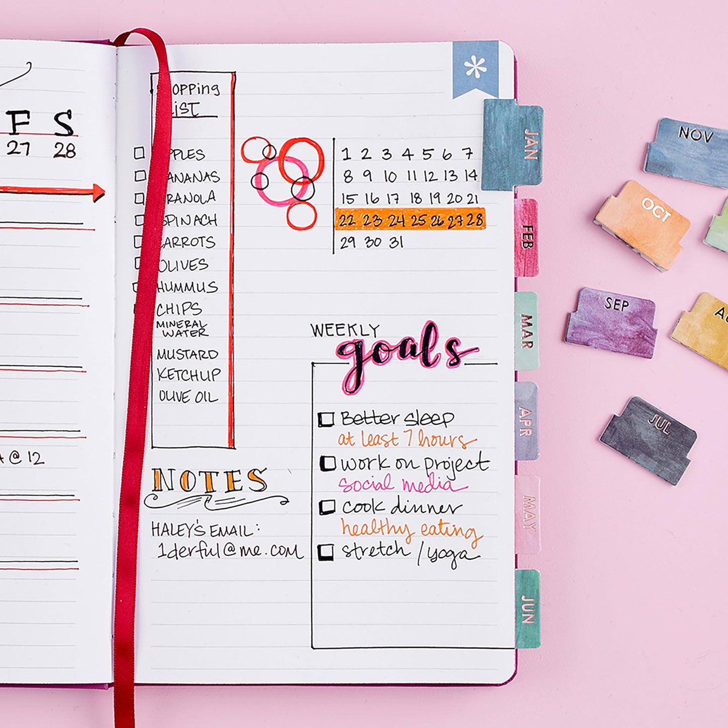 Colorful Monthly Adhesive Tabs