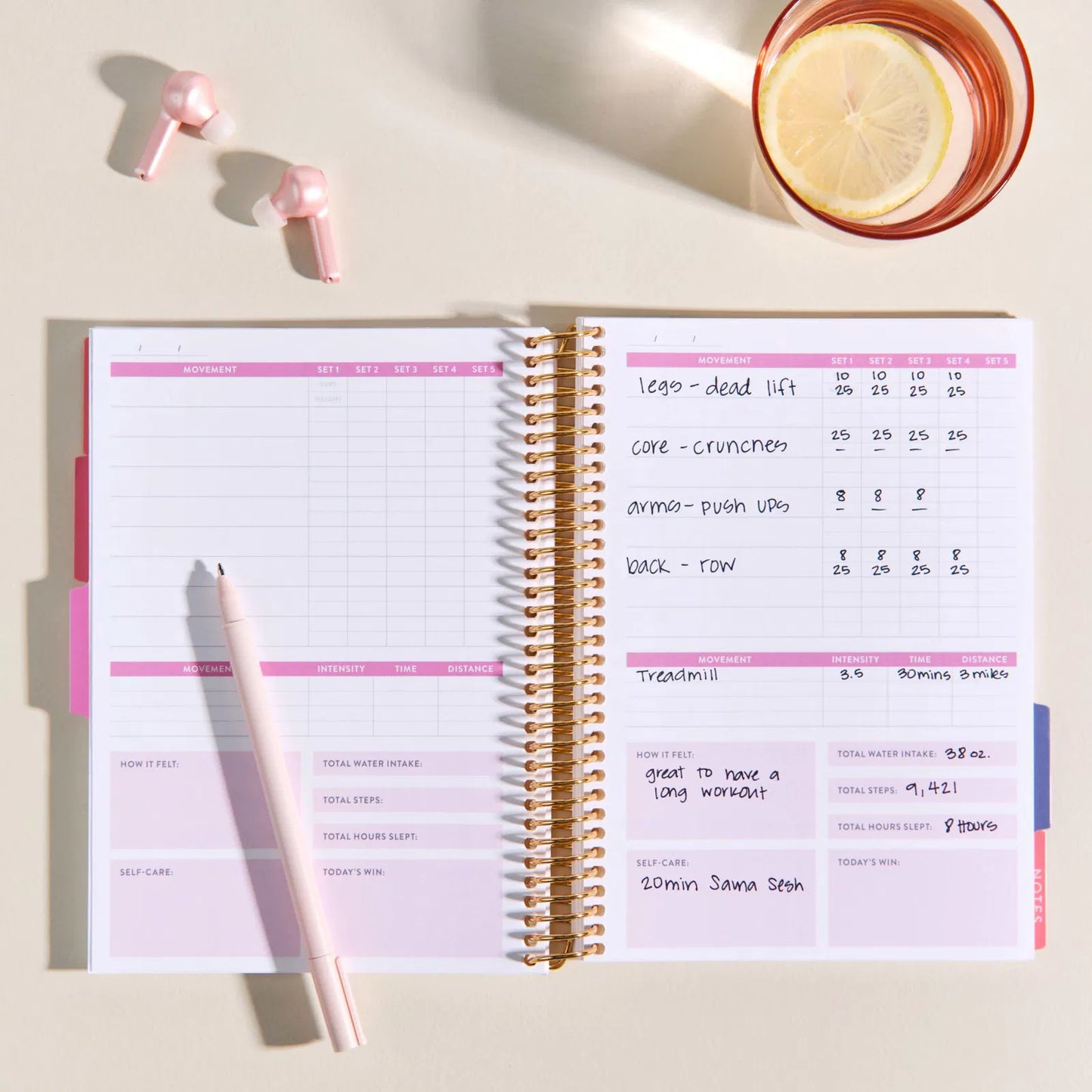 A5 Fitness Planner - Blue Stripes