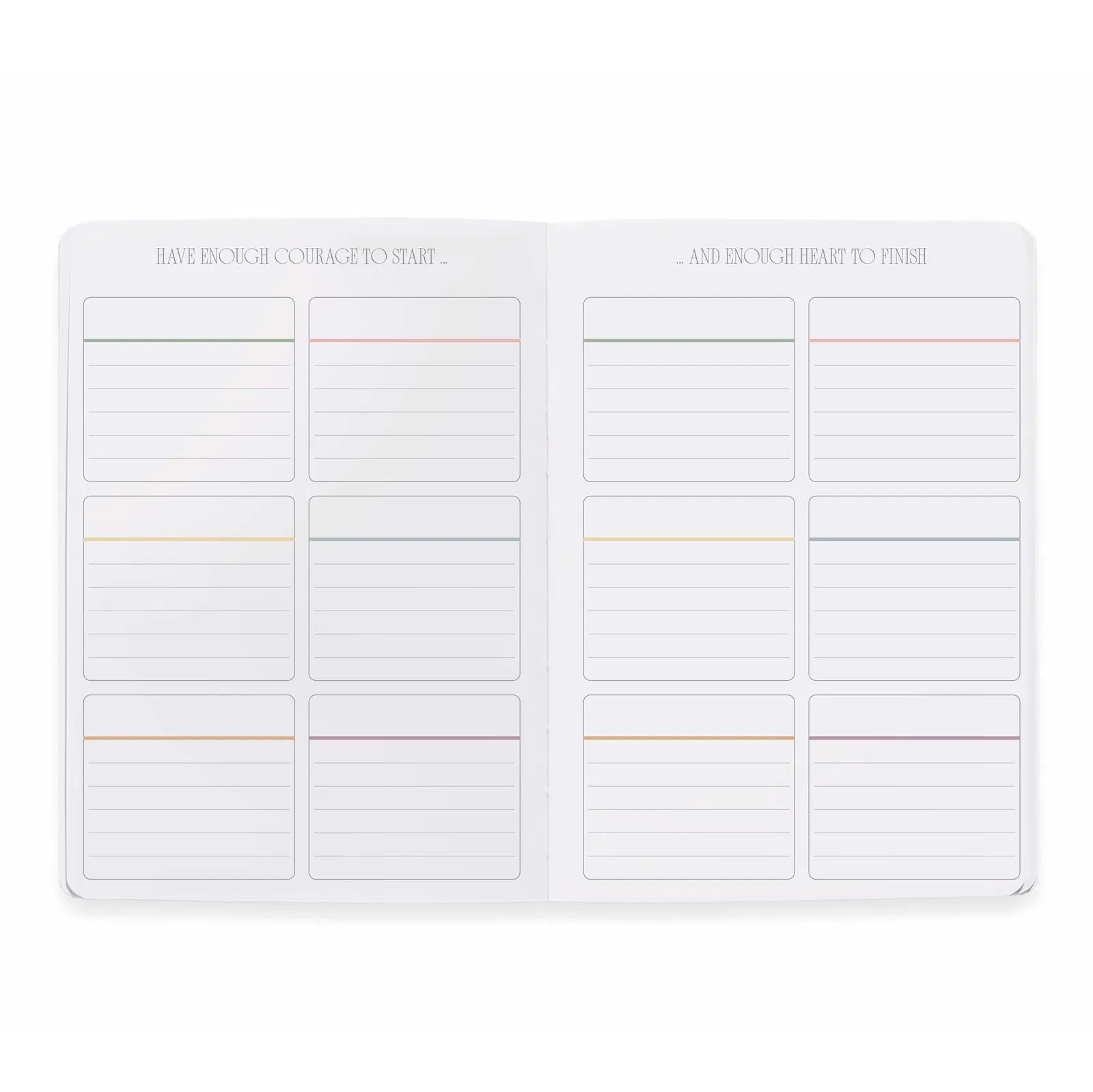Planner insert with lined pages on a white background