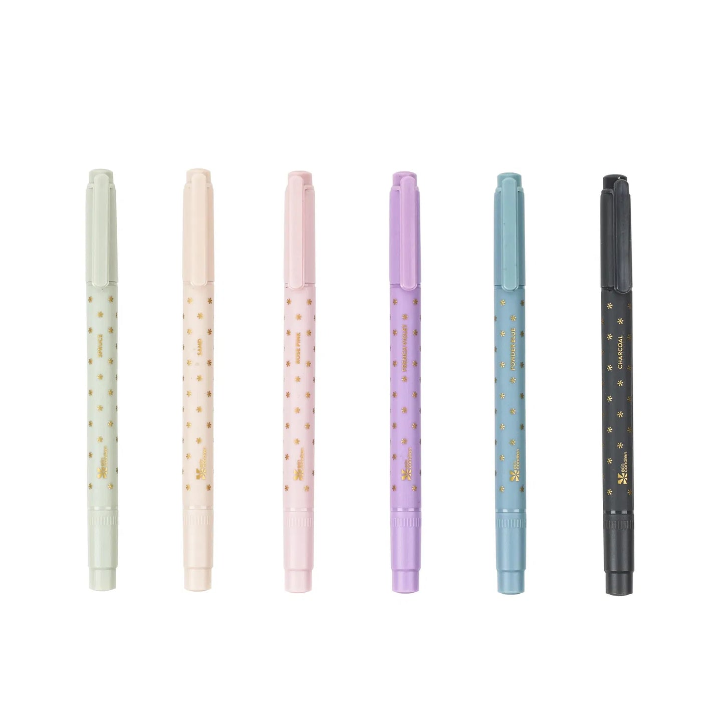 Dual-Tip Markers 6-pack - Asterisk Pastel