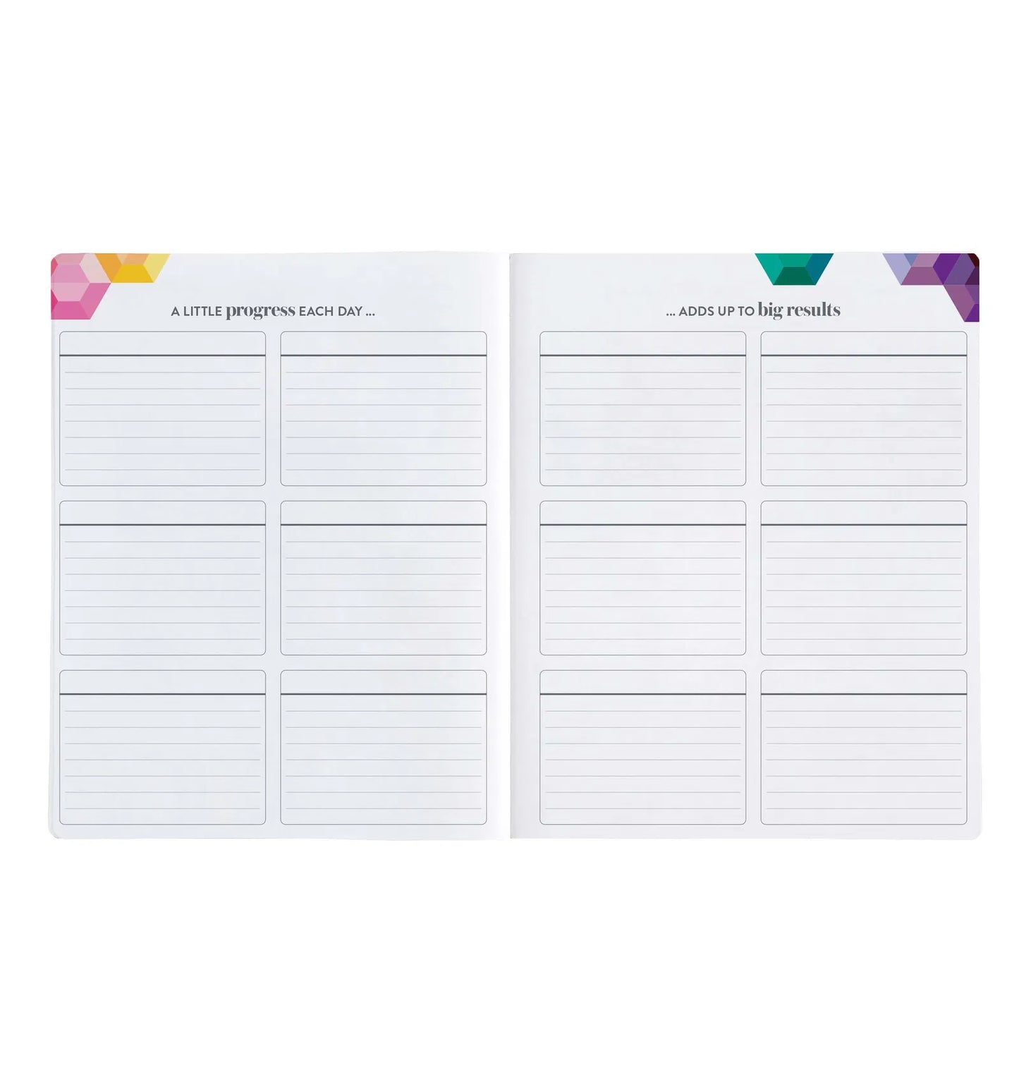 Two lined notepads with motivational text on a white background