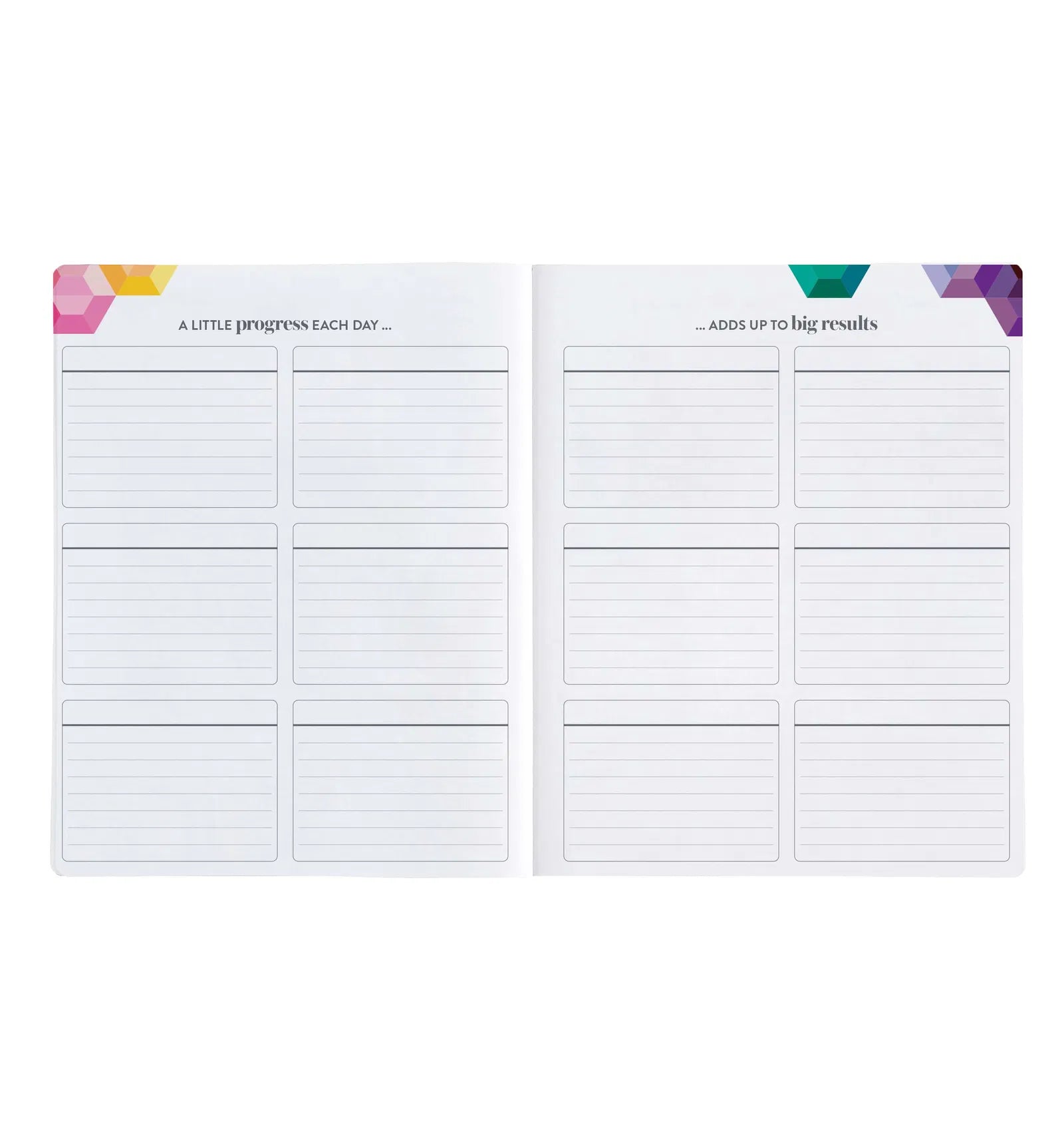 Two lined notepads with motivational text on a white background