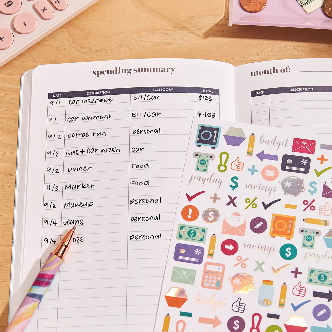 Abstract Circles PetitePlanner Budget Book