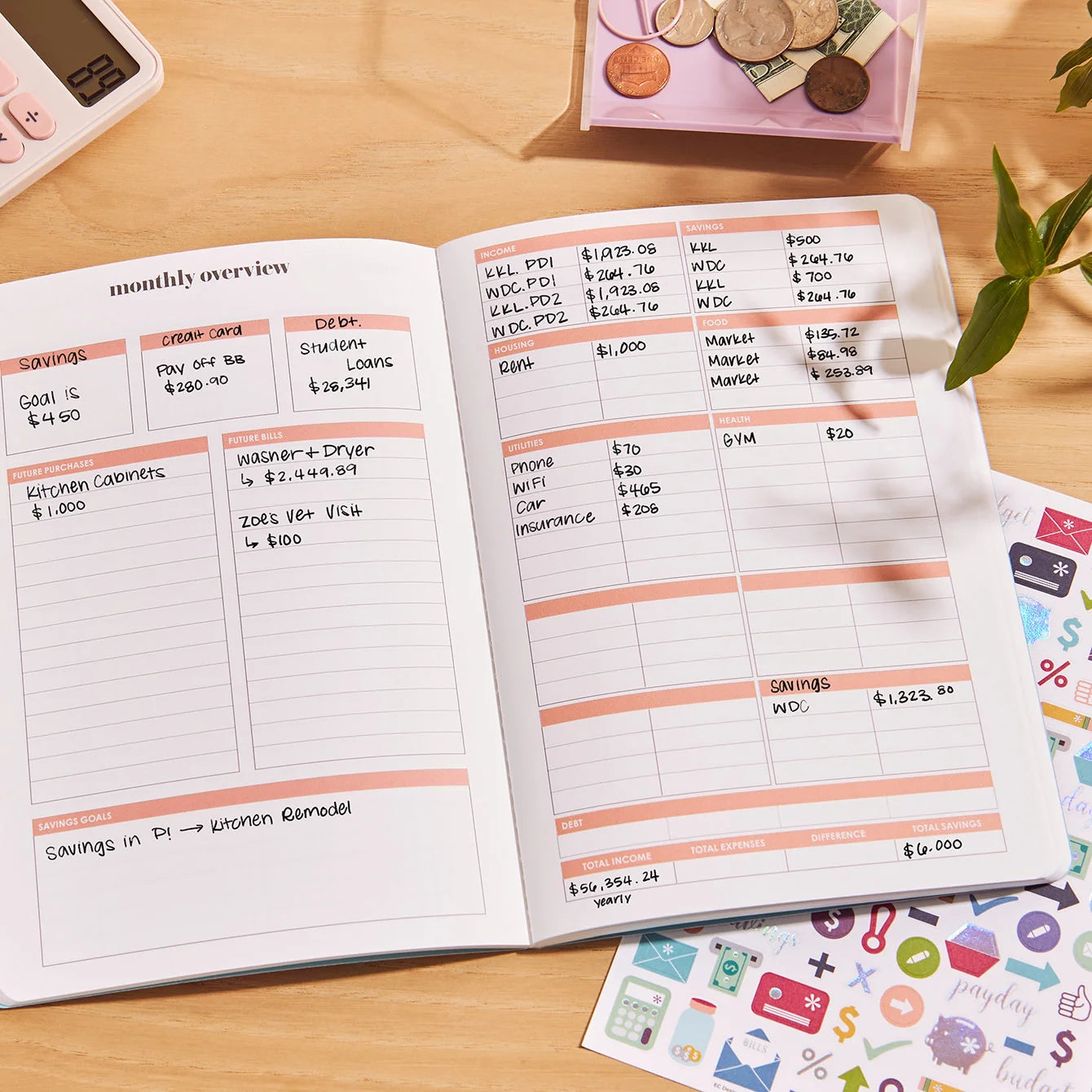 Abstract Circles PetitePlanner Budget Book