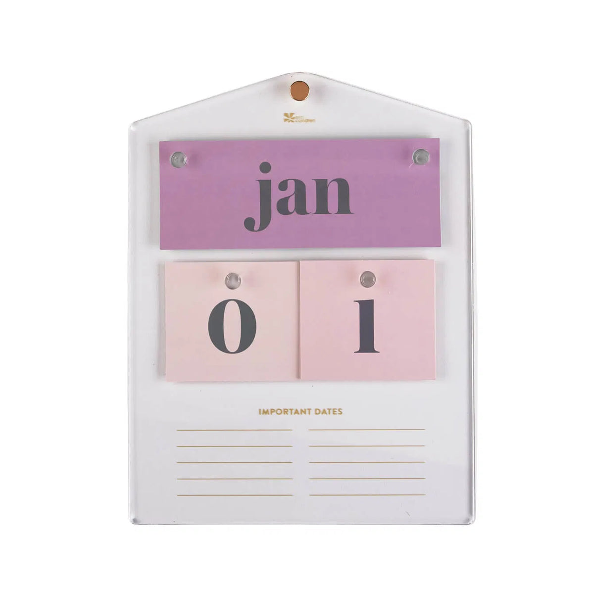 Acrylic Perpetual Wall Calendar