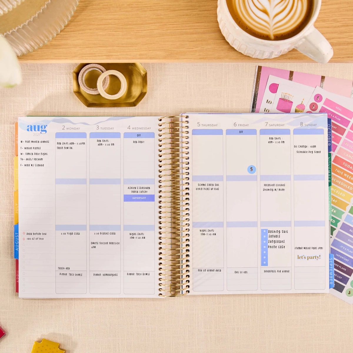 7x9 Metallic Confetti 20th Anniversary Legacy Special Edition LifePlanner (January 2027 - December 2027) - Legacy Special Edition interior, vertical layout, gold coil