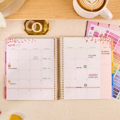 7x9 Metallic Confetti 20th Anniversary Legacy Special Edition LifePlanner (January 2027 - December 2027) - Legacy Special Edition interior, vertical layout, gold coil
