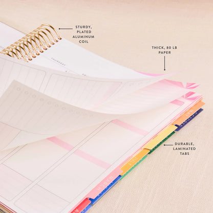 7x9 Metallic Confetti 20th Anniversary Legacy Special Edition LifePlanner (January 2027 - December 2027) - Legacy Special Edition interior, vertical layout, gold coil