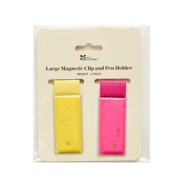 Large Magnetic Clip and Pen Holder 2-pack - Brights