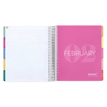 7x9 Crochet Brights Academic Planner (August 2026 - July 2027), Legacy interior, non-metallic, platinum coil