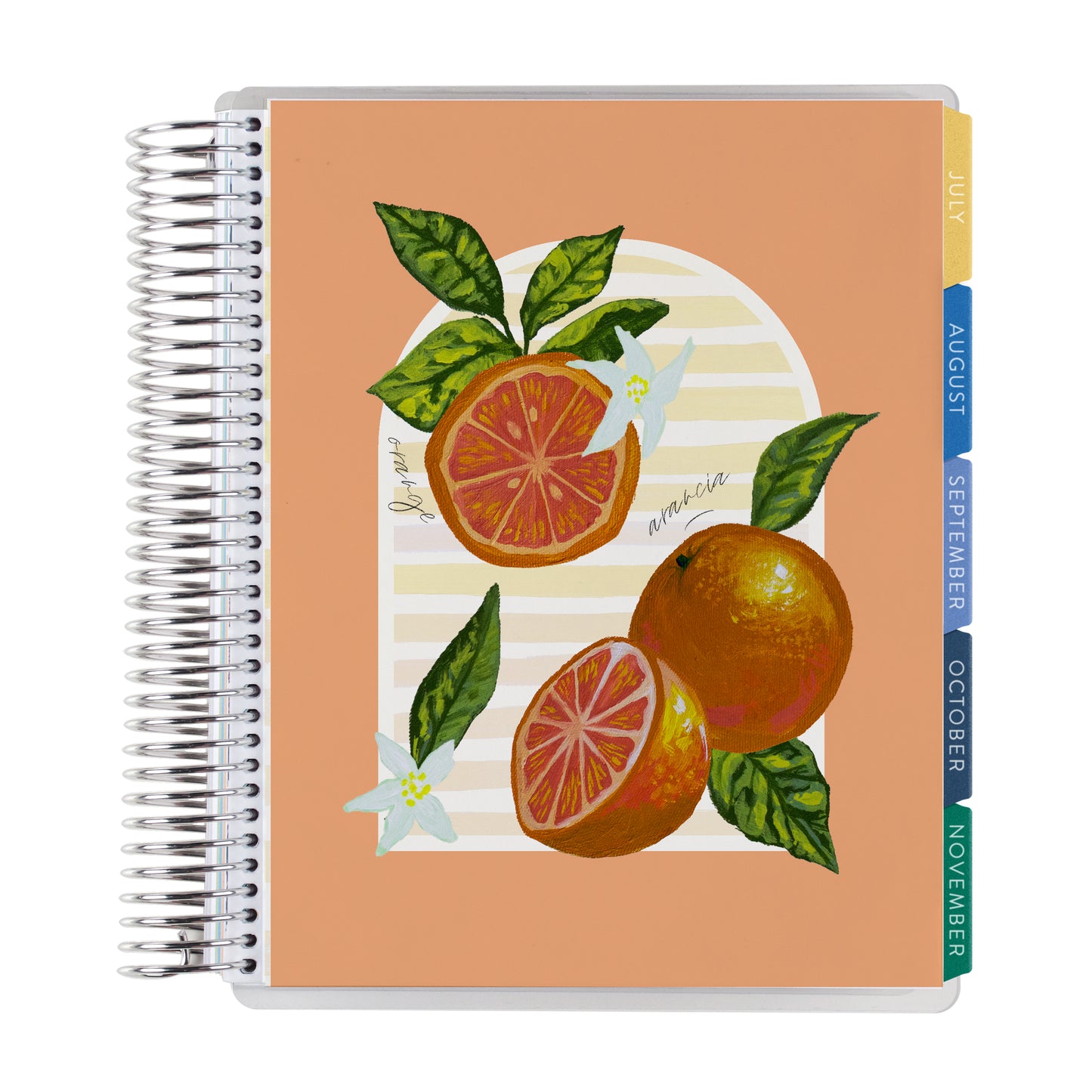 7x9 Mediterranean Orange Academic Planner (August 2026 - July 2027), Legacy interior, non-metallic, platinum coil