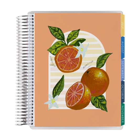 7x9 Mediterranean Orange Academic Planner (August 2026 - July 2027), Legacy interior, non-metallic, platinum coil