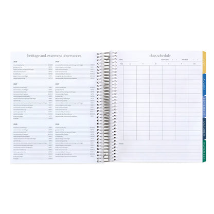 7x9 Mediterranean Orange Academic Planner (August 2026 - July 2027), Legacy interior, non-metallic, platinum coil
