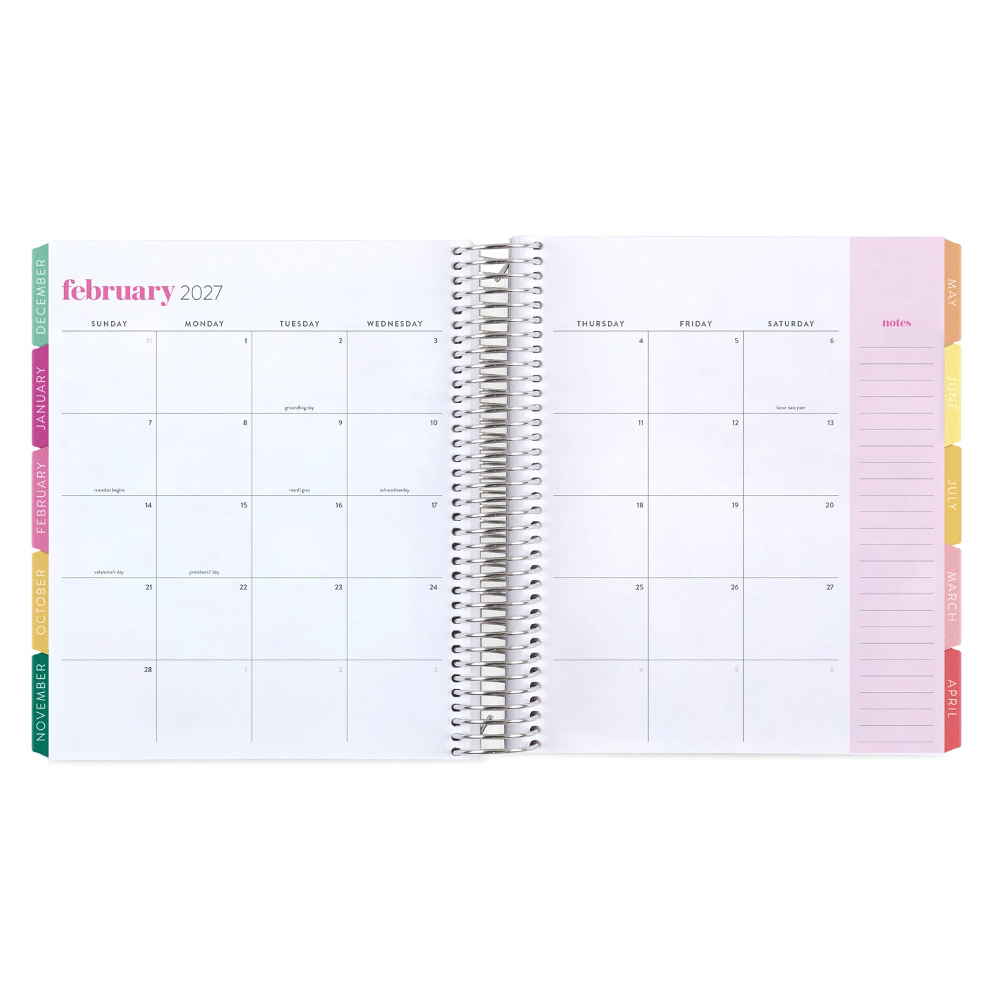 7x9 Mediterranean Orange Academic Planner (August 2026 - July 2027), Legacy interior, non-metallic, platinum coil