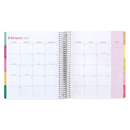 7x9 Mediterranean Orange Academic Planner (August 2026 - July 2027), Legacy interior, non-metallic, platinum coil