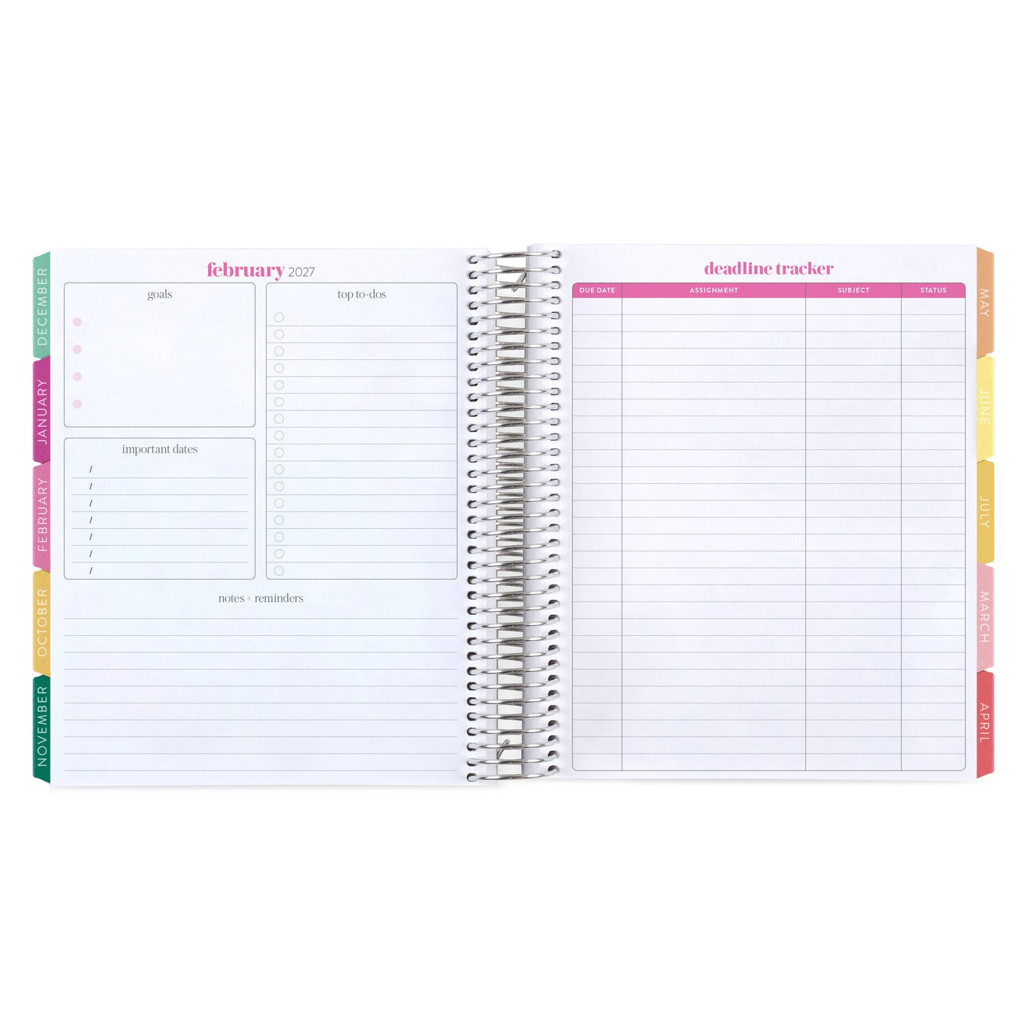 7x9 Mediterranean Orange Academic Planner (August 2026 - July 2027), Legacy interior, non-metallic, platinum coil