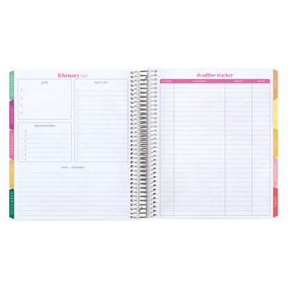 7x9 Mediterranean Orange Academic Planner (August 2026 - July 2027), Legacy interior, non-metallic, platinum coil