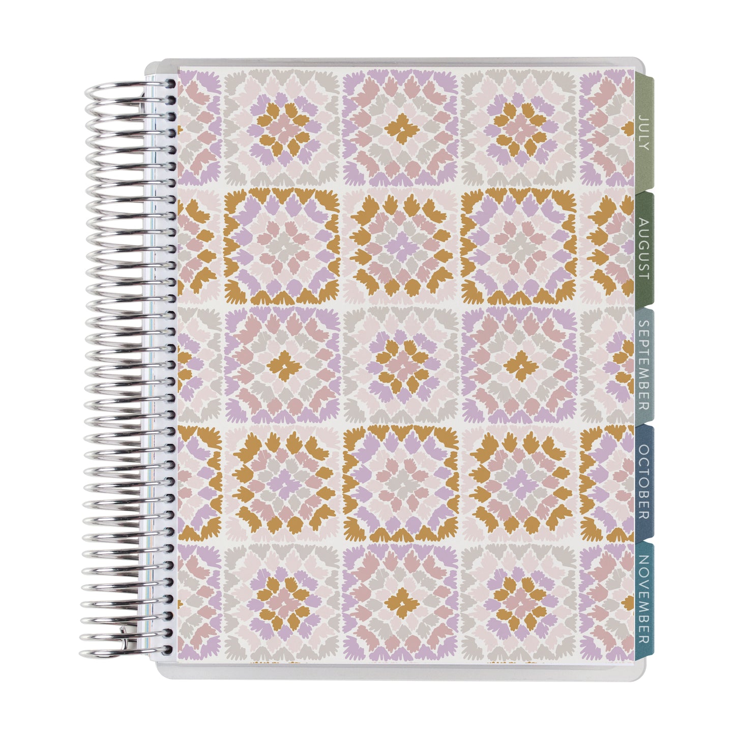 7x9 Crochet Neutrals Academic Planner (August 2026 - July 2027), Toile interior, non-metallic, platinum coil