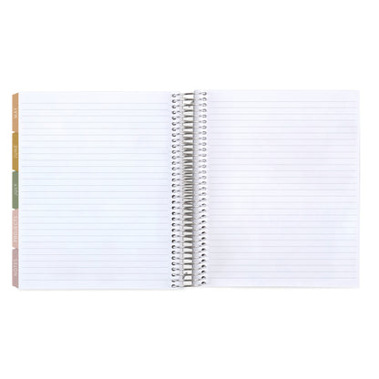 7x9 Floral Motif Eucalyptus Academic Planner (August 2026 - July 2027), Toile interior, non-metallic, platinum coil