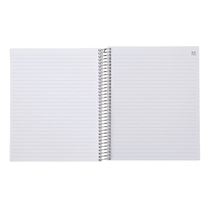 7x9 Toile Coiled Notebook - lined, non-metallic cover, platinum coil