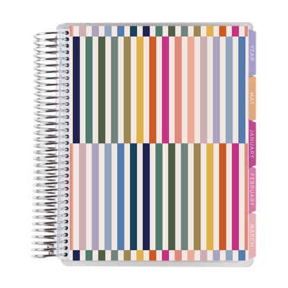 Vertical Stripe LifePlanner (July 2026 - June 2027) - Legacy interior, vertical layout, non-metallic, platinum coil