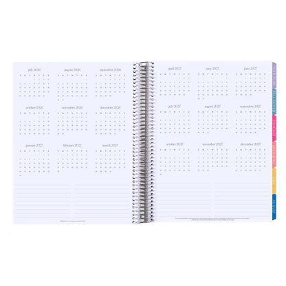 8.5x11 Prismatic Pencils (colorful) Teacher Lesson Planner (August 2026 - July 2027) - Legacy interior, teacher lesson planner horizontal layout, non-metallic, platinum coil
