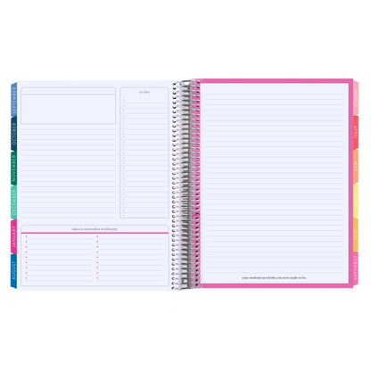 8.5x11 Prismatic Pencils (colorful) Teacher Lesson Planner (August 2026 - July 2027) - Legacy interior, teacher lesson planner horizontal layout, non-metallic, platinum coil