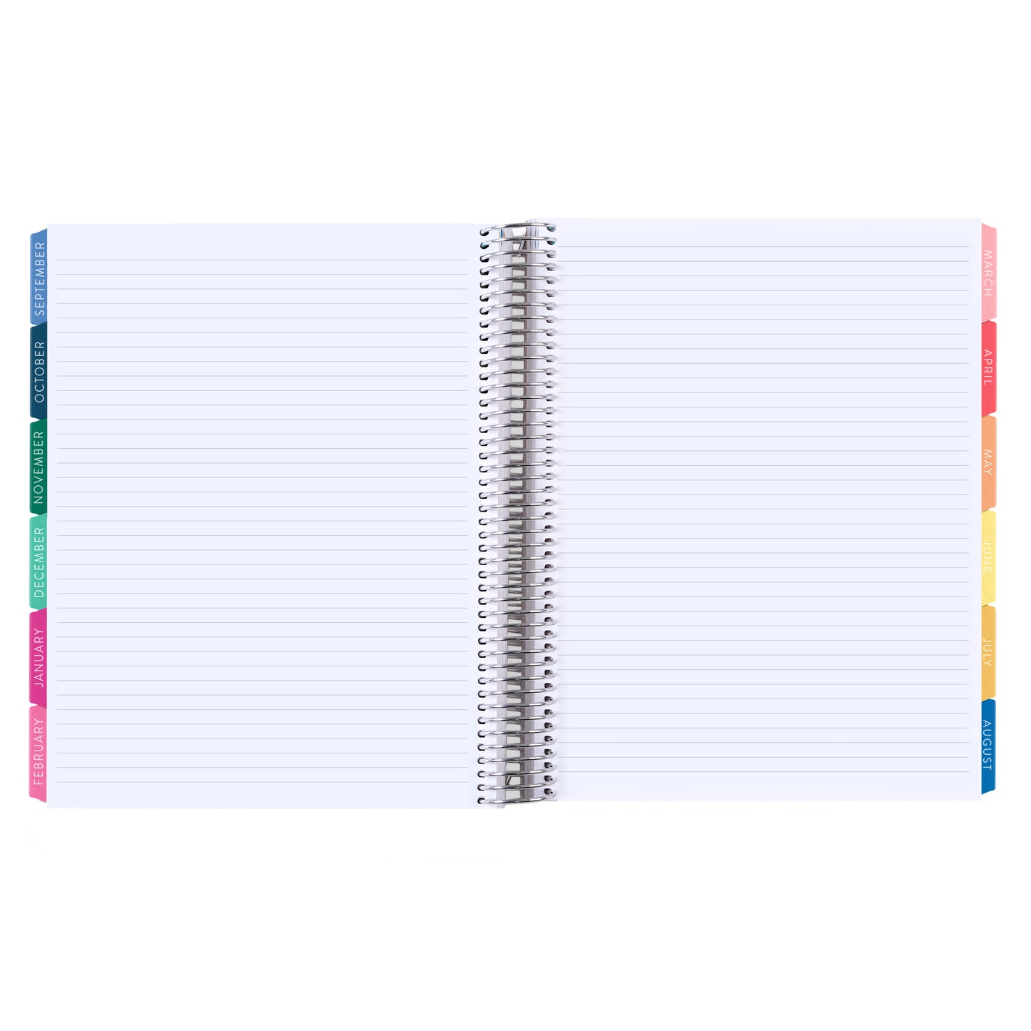 8.5x11 Prismatic Pencils (colorful) Teacher Lesson Planner (August 2026 - July 2027) - Legacy interior, teacher lesson planner horizontal layout, non-metallic, platinum coil