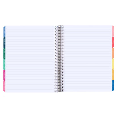 8.5x11 Prismatic Pencils (colorful) Teacher Lesson Planner (August 2026 - July 2027) - Legacy interior, teacher lesson planner horizontal layout, non-metallic, platinum coil