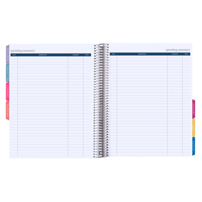 8.5x11 Painted Rainbows (colorful) Teacher Lesson Planner (August 2026 - July 2027) - Legacy interior, teacher lesson planner horizontal layout, non-metallic, platinum coil
