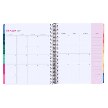 8.5x11 Painted Rainbows (colorful) Teacher Lesson Planner (August 2026 - July 2027) - Legacy interior, teacher lesson planner horizontal layout, non-metallic, platinum coil