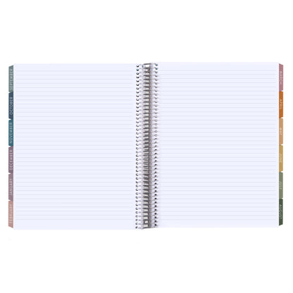 8.5x11 Prismatic Pencils (neutral) Teacher Lesson Planner (August 2026 - July 2027) - Toile interior, teacher lesson planner horizontal layout, non-metallic, platinum coil