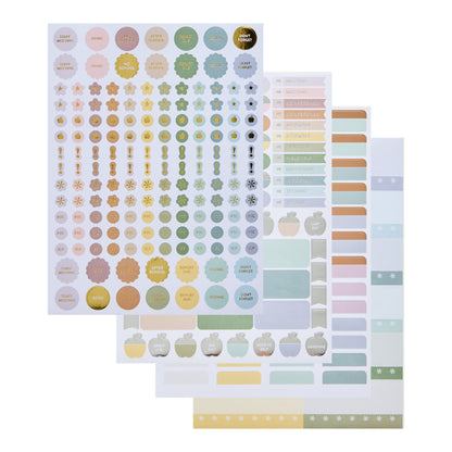 8.5x11 Color Block Composition (signature colorful) Teacher Lesson Planner (August 2026 - July 2027) - Toile interior, teacher lesson planner horizontal layout, non-metallic, platinum coil