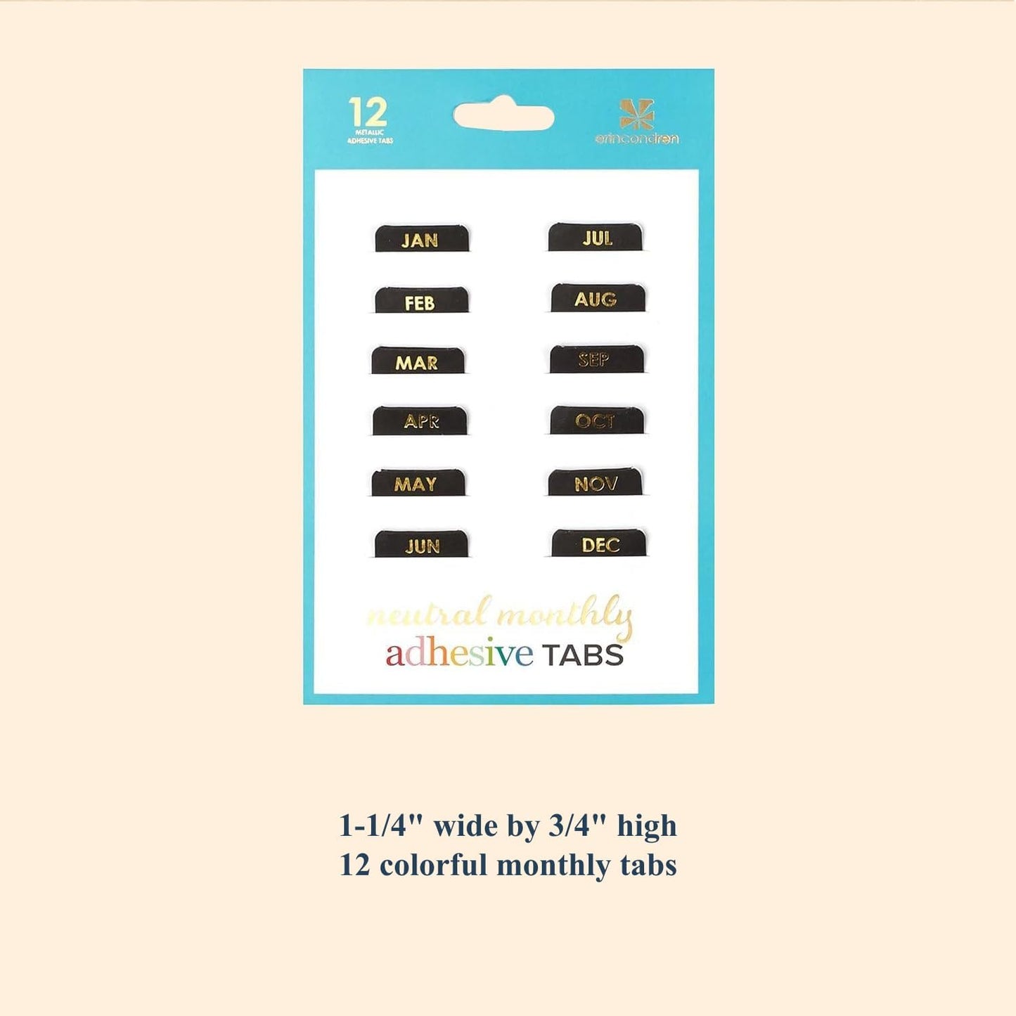 Monthly Adhesive Tabs - Neutral