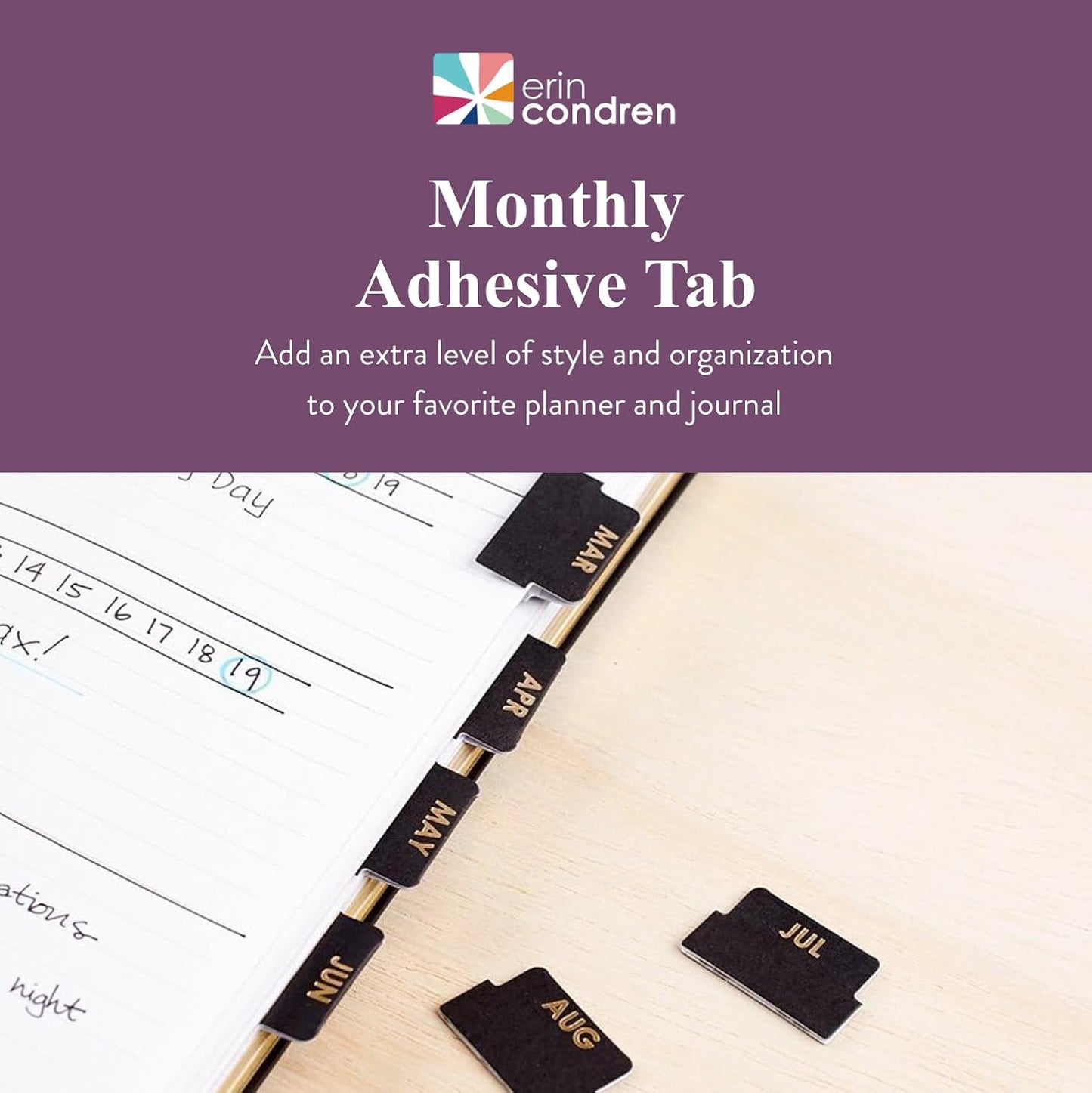 Monthly Adhesive Tabs - Neutral