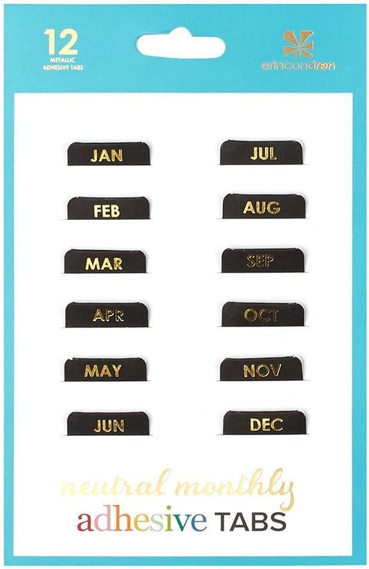 Monthly Adhesive Tabs - Neutral