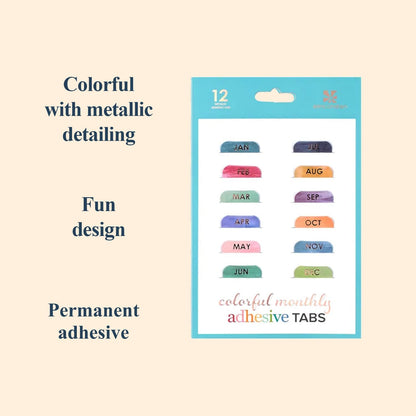 Colorful Monthly Adhesive Tabs