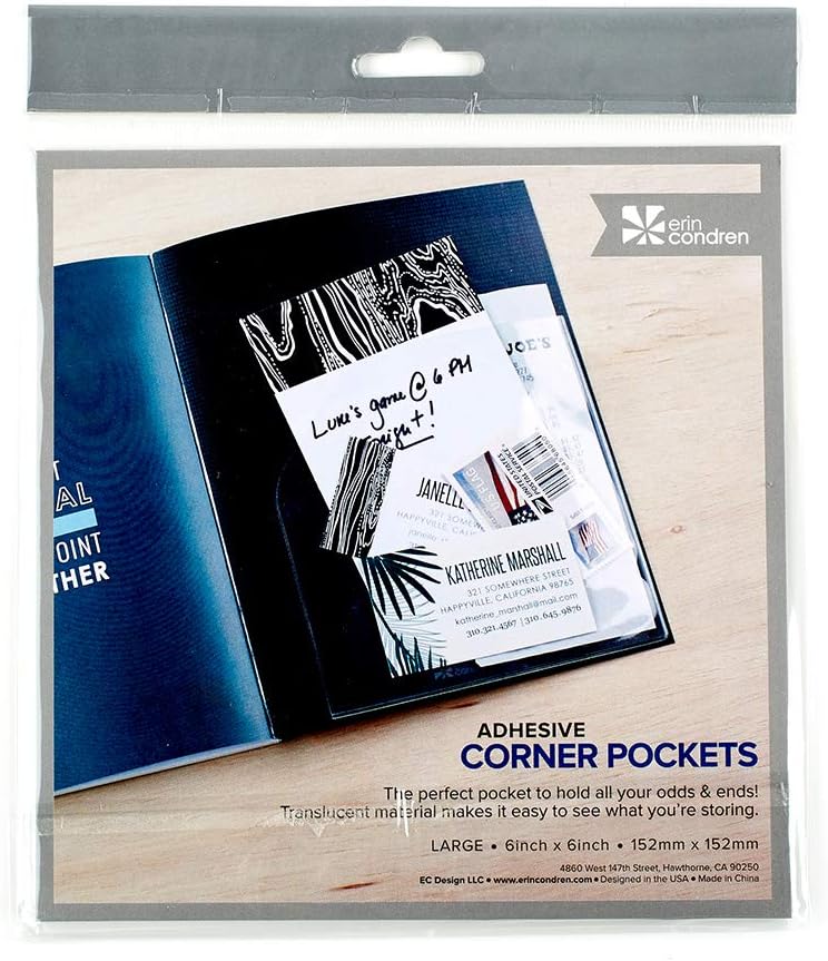Clear Sticky Corner Pocket - Large