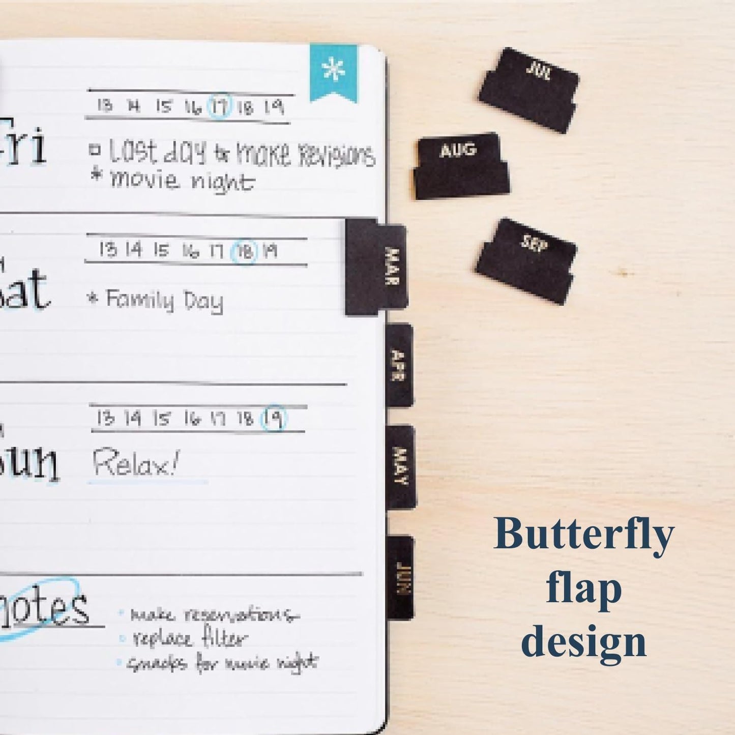 Monthly Adhesive Tabs - Neutral