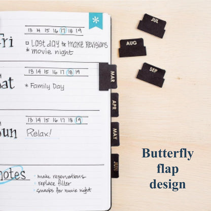 Monthly Adhesive Tabs - Neutral