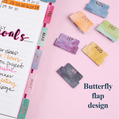 Colorful Monthly Adhesive Tabs