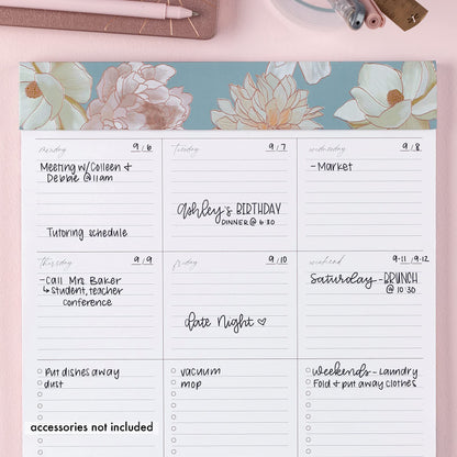 Designer Schedule Pad - Flora