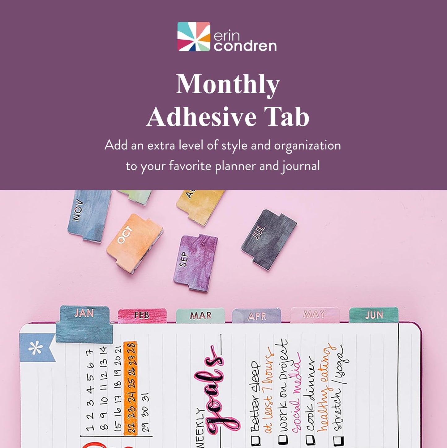 Colorful Monthly Adhesive Tabs