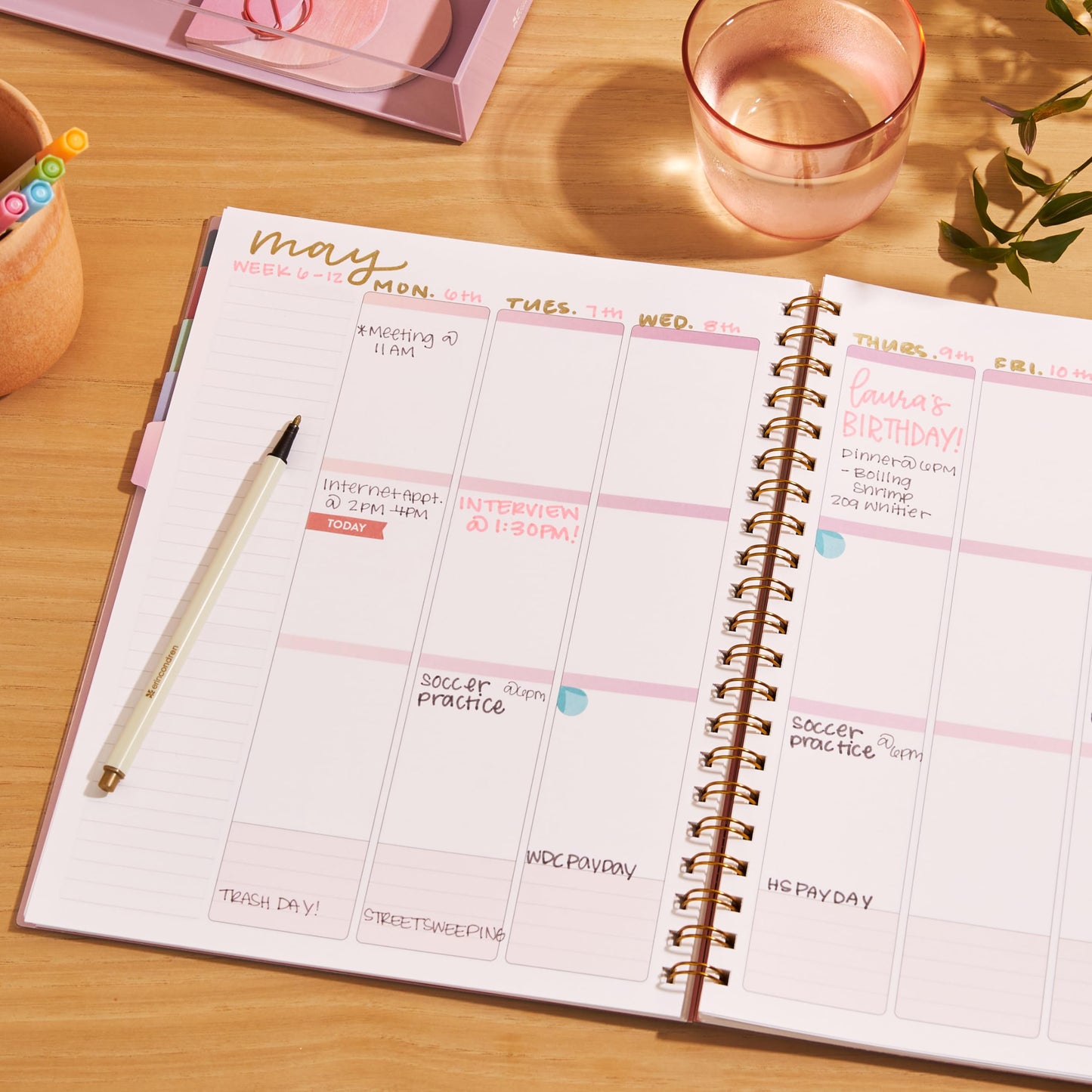 Large Undated Planner - Daisies cover, Inspired by Erin Condren