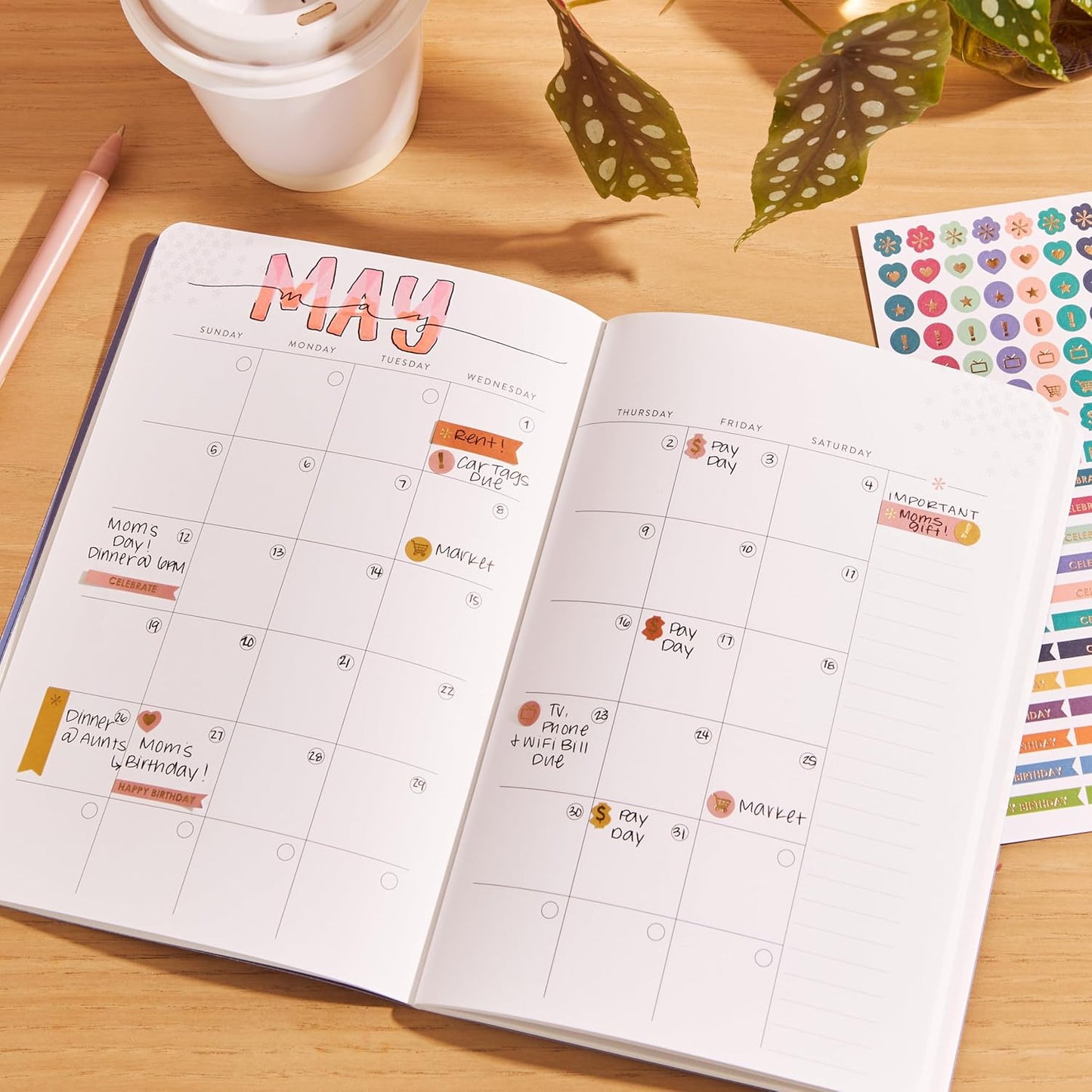 Undated Monthly Petite Planner - Canvas/Asterisk