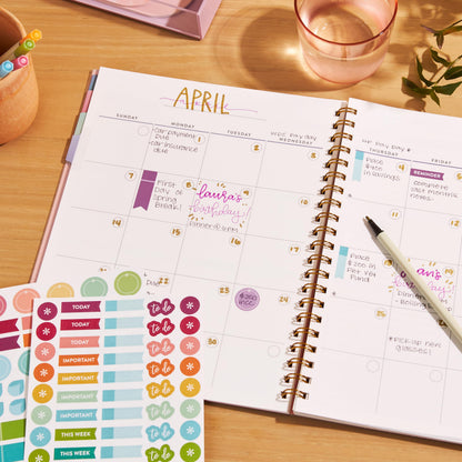 Large Undated Planner - Daisies cover, Inspired by Erin Condren