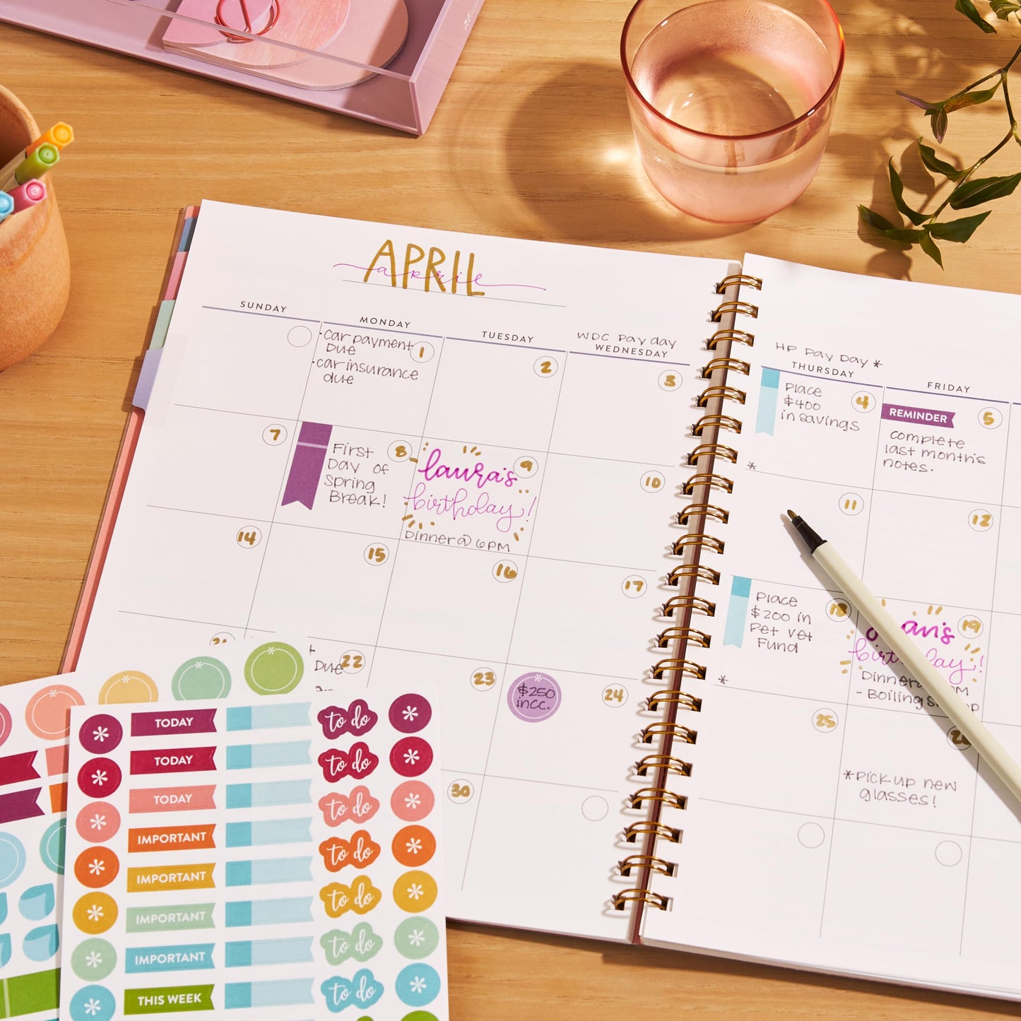 Large Undated Planner - Neutral Colorblends cover, Inspired by Erin Condren