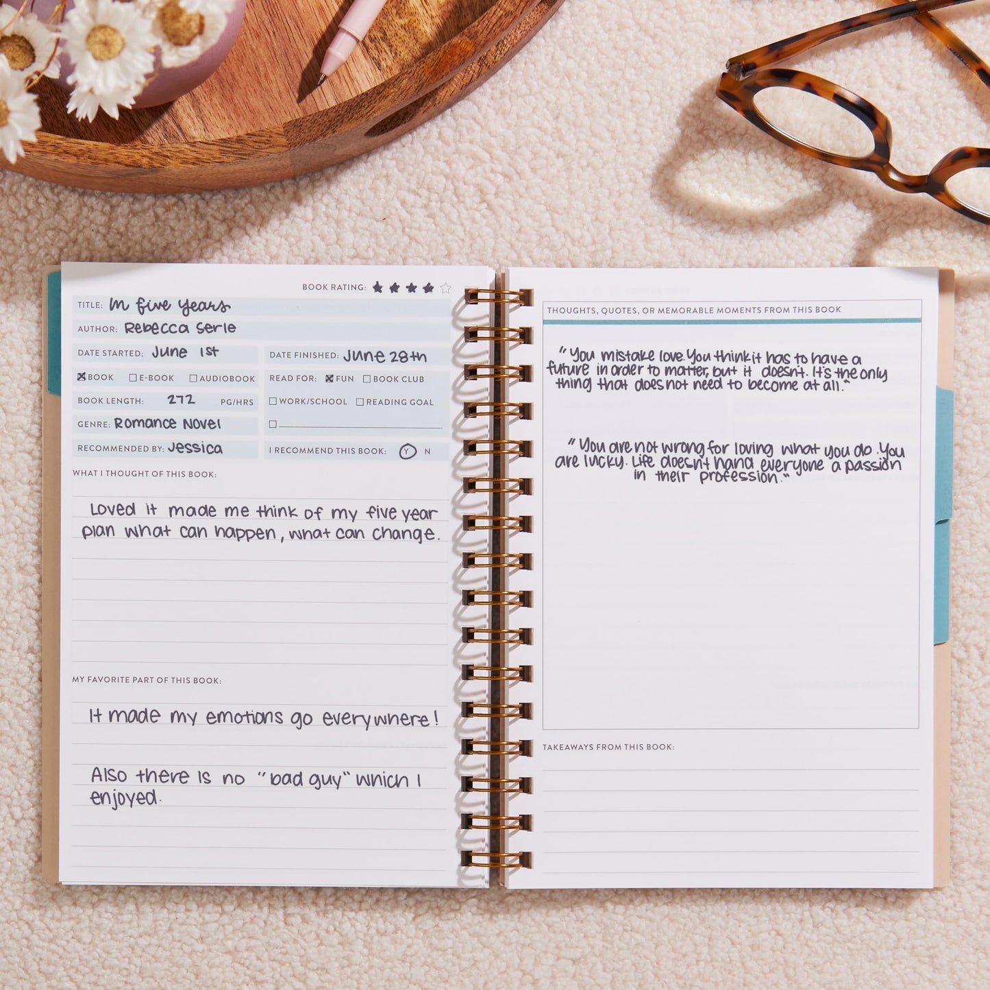 A5 Reading Log - Books of Wisdom cover, Inspired by Erin Condren